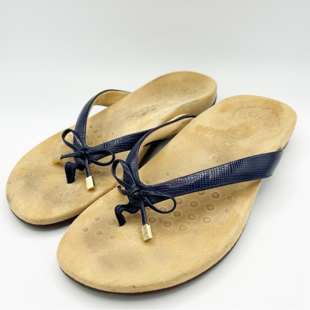 Vionic Navy Blue Bella Flip Flop Orthaheel Sandals Size 11‎